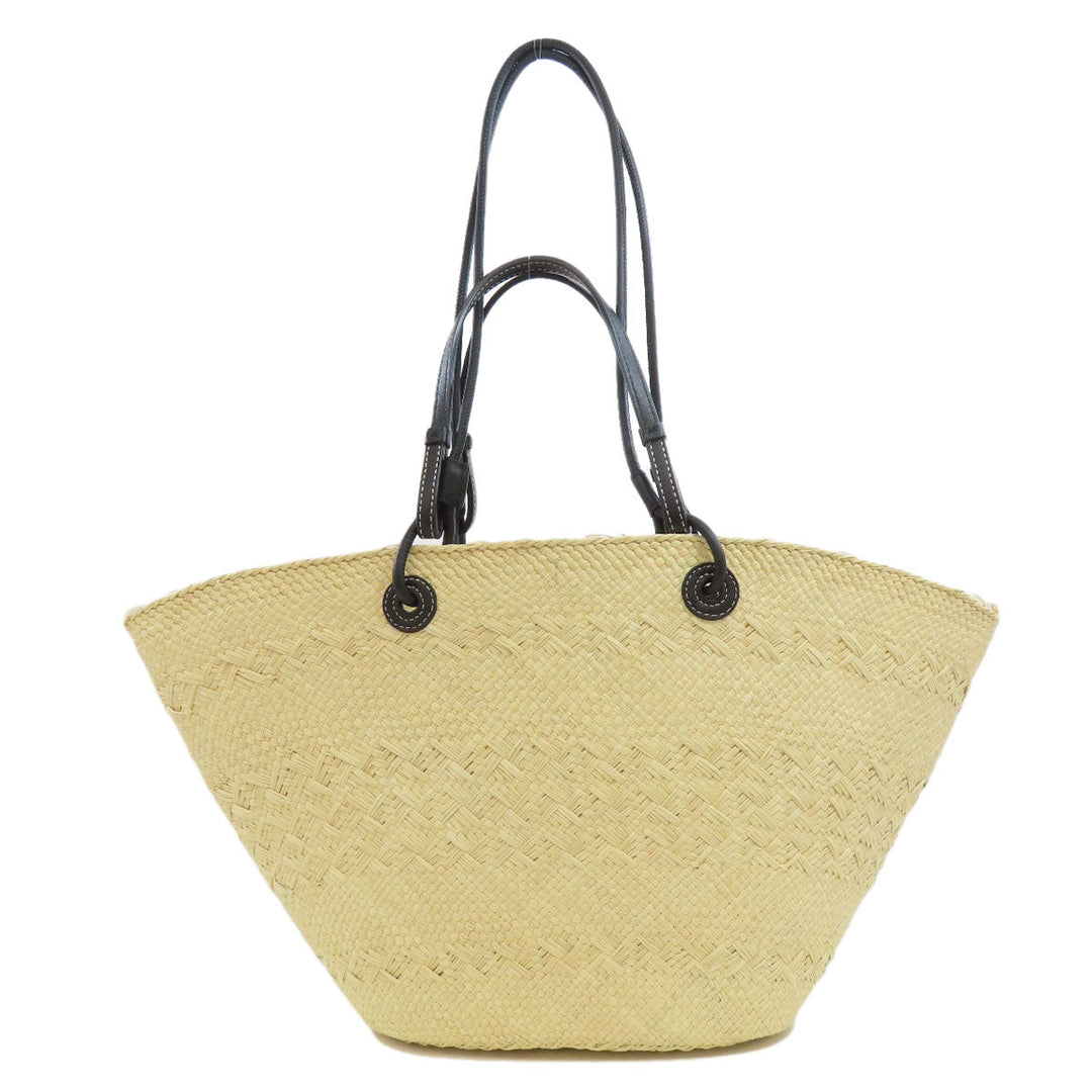 LOEWE Tote Bag straw beige Anagram 2WAY Women Used Authentic