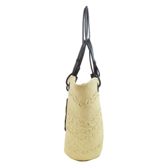 LOEWE Tote Bag straw beige Anagram 2WAY Women Used Authentic