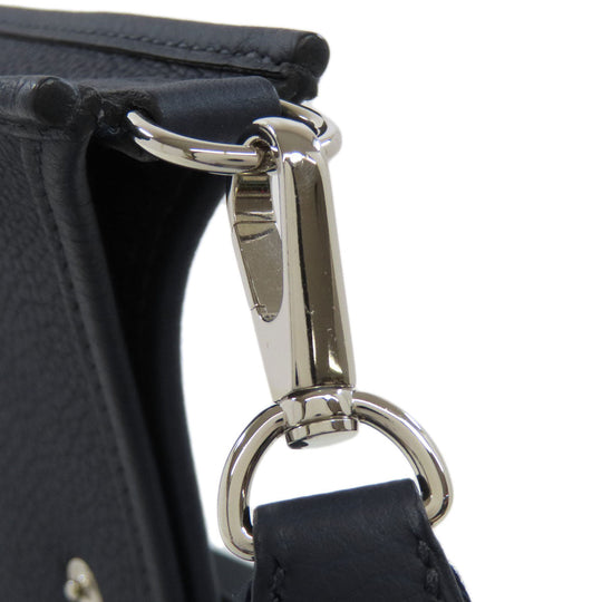 HERMES Shoulder Bag Taurillon Clemence Navy Evelyn TPM SilverMetal Women Used Authentic