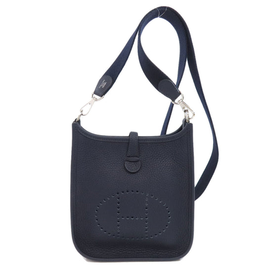 HERMES Shoulder Bag Taurillon Clemence Navy Evelyn TPM SilverMetal Women Used Authentic