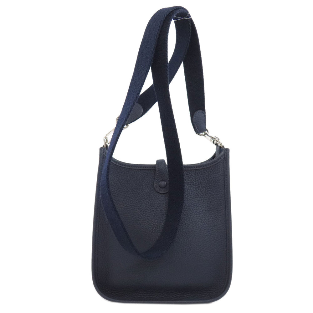 HERMES Shoulder Bag Taurillon Clemence Navy Evelyn TPM SilverMetal Women Used Authentic