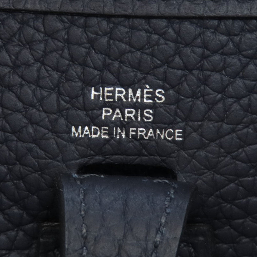 HERMES Shoulder Bag Taurillon Clemence Navy Evelyn TPM SilverMetal Women Used Authentic