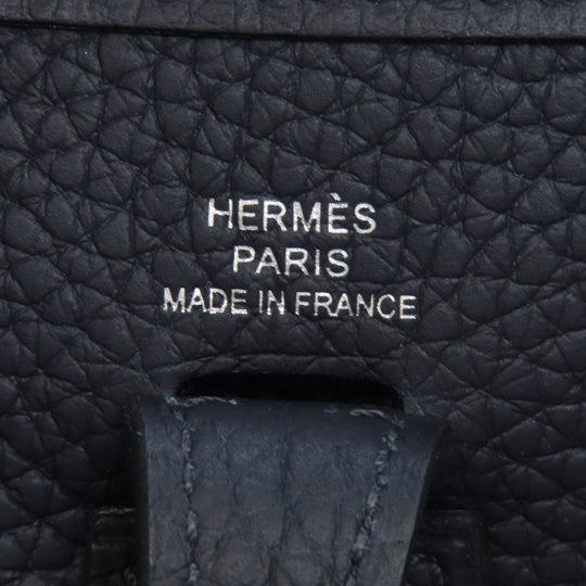HERMES Shoulder Bag Taurillon Clemence Navy Evelyn TPM SilverMetal Women Used Authentic