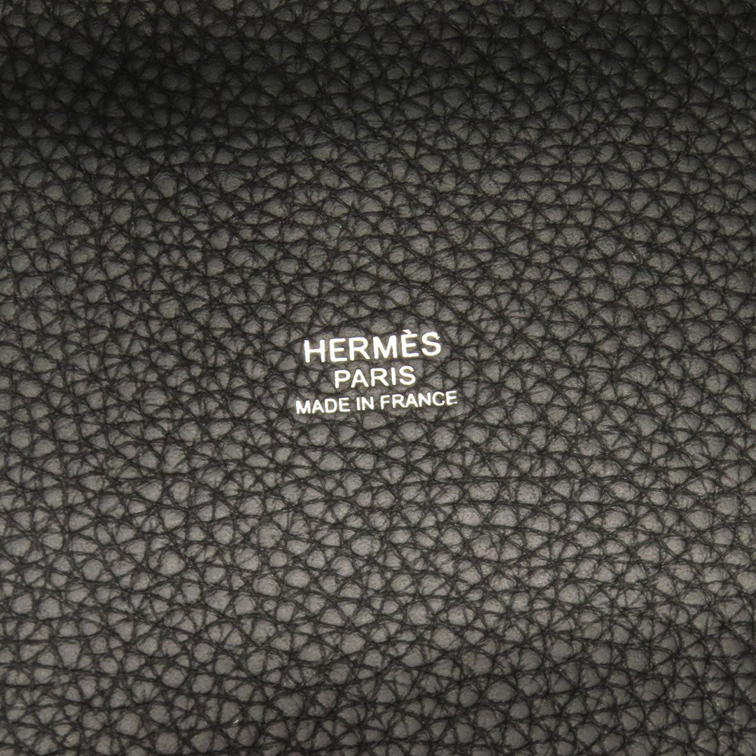 HERMES Handbag Taurillon Clemence black Picotin Lock MM SilverMetal Women Used Authentic