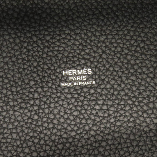 HERMES Handbag Taurillon Clemence black Picotin Lock MM SilverMetal Women Used Authentic