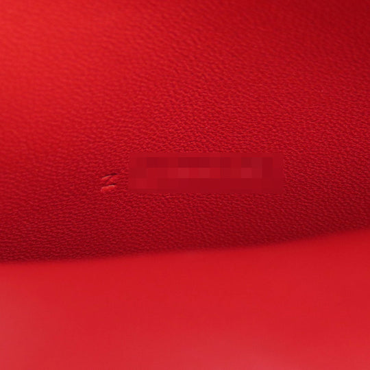 HERMES Long Wallet Purse Togo Red Dogon Long SilverMetal Women Used Authentic