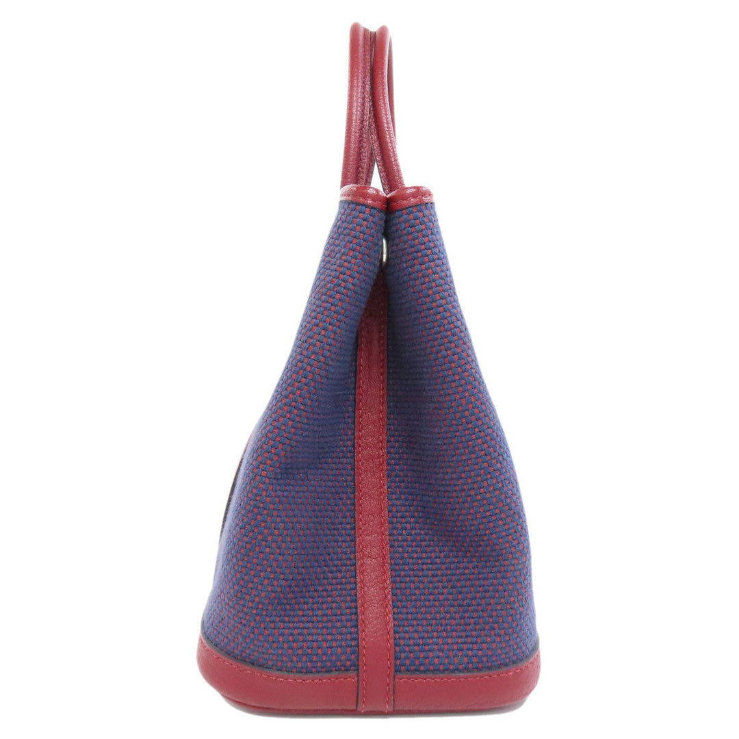 HERMES Handbag Tower ash Navy Garden Party TPM SilverMetal Women Used Authentic