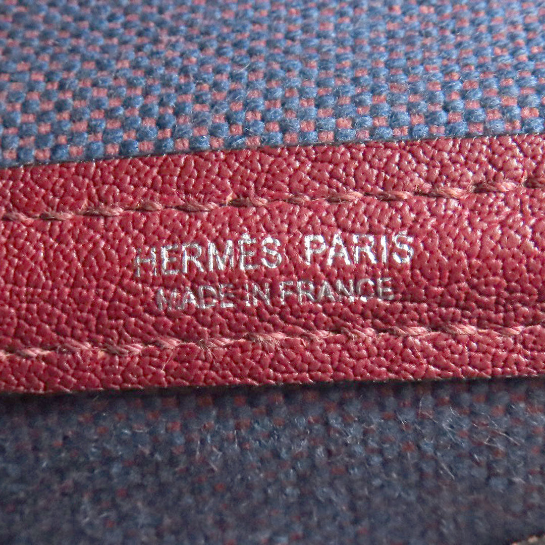 HERMES Handbag Tower ash Navy Garden Party TPM SilverMetal Women Used Authentic