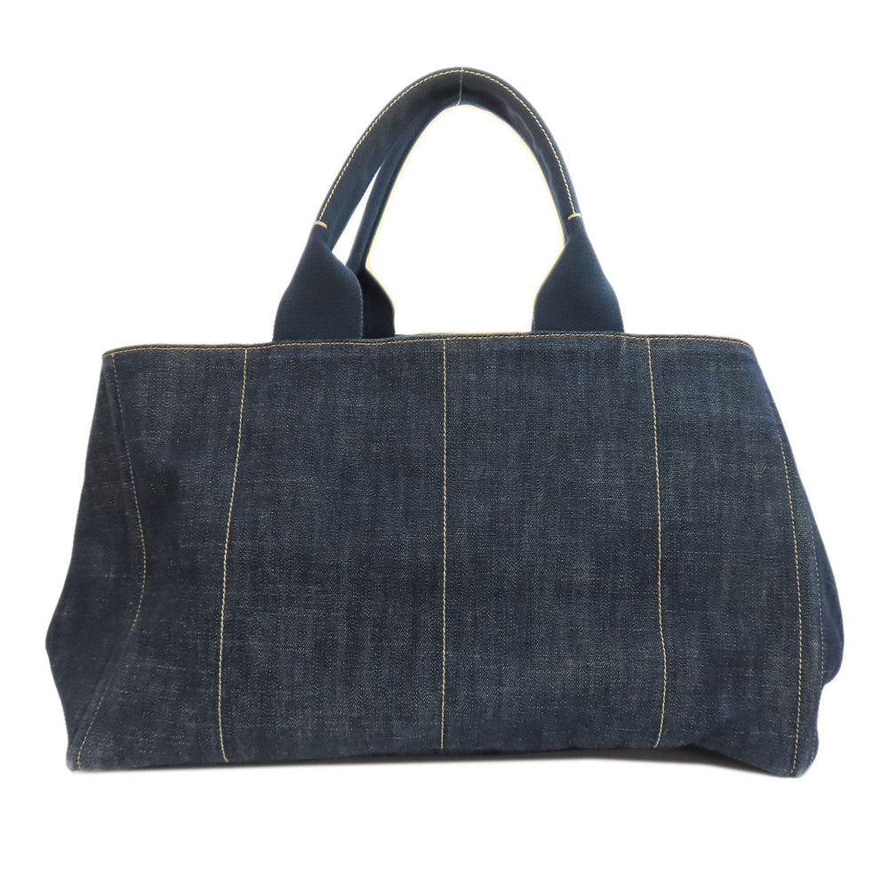 PRADA Handbag BN1872 denim Navy Canapa Women Used Authentic