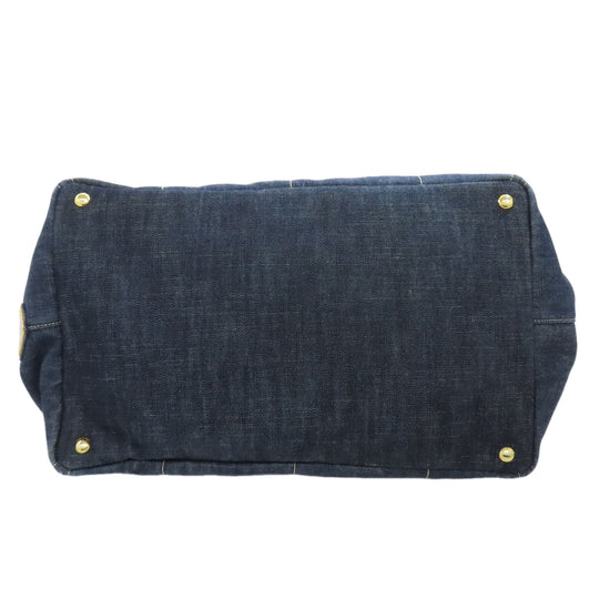 PRADA Handbag BN1872 denim Navy Canapa Women Used Authentic