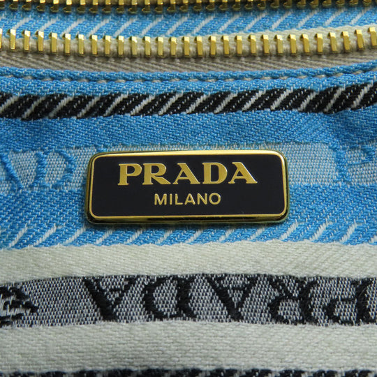PRADA Handbag BN1872 denim Navy Canapa Women Used Authentic