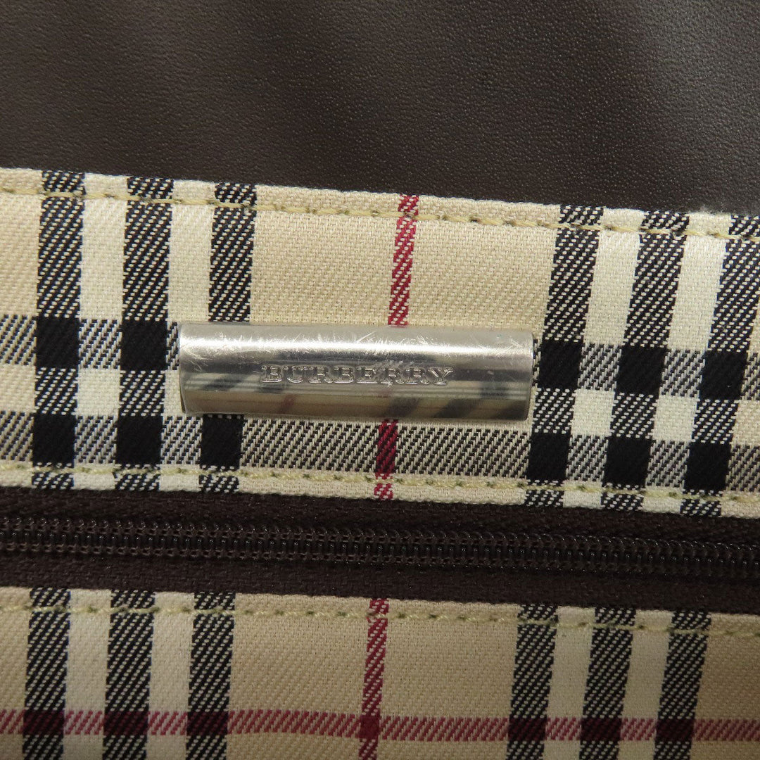 BURBERRY Tote Bag leather Brown logo