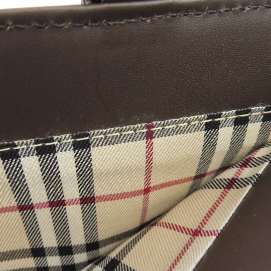 BURBERRY Tote Bag leather Brown logo