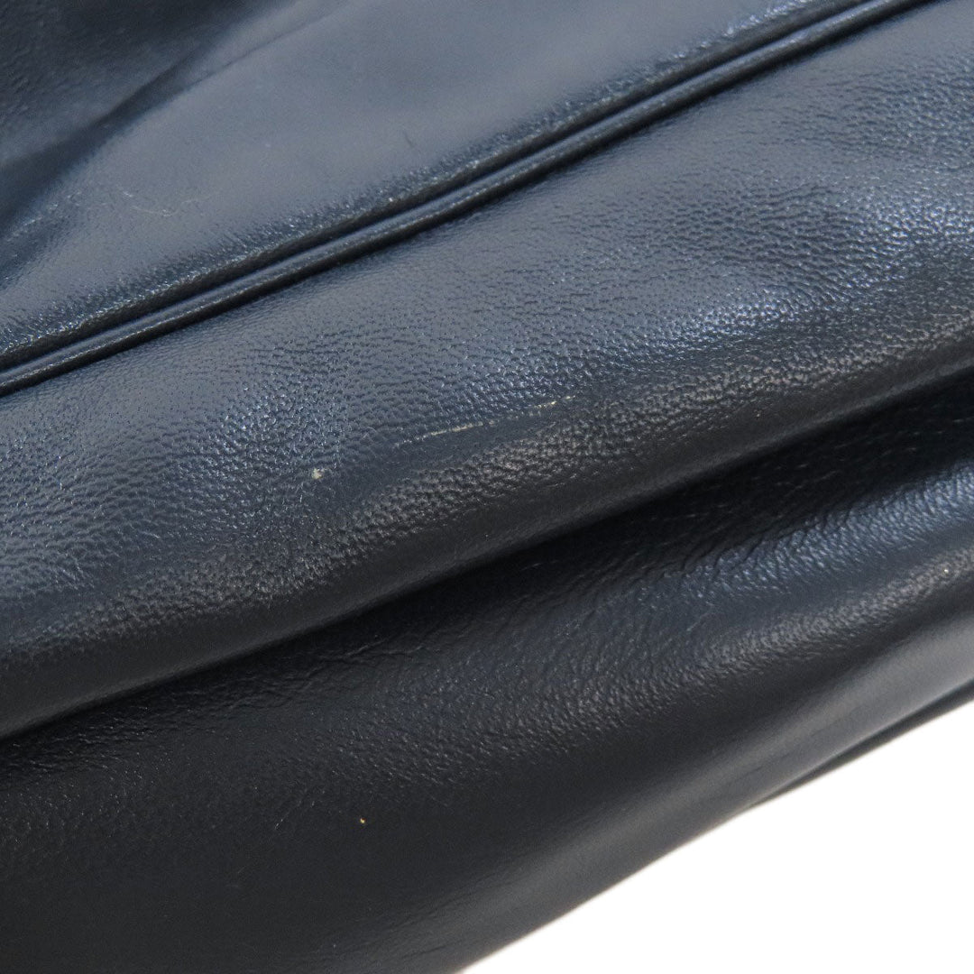 LOEWE Shoulder Bag lambskin Navy anagram Women Used Authentic