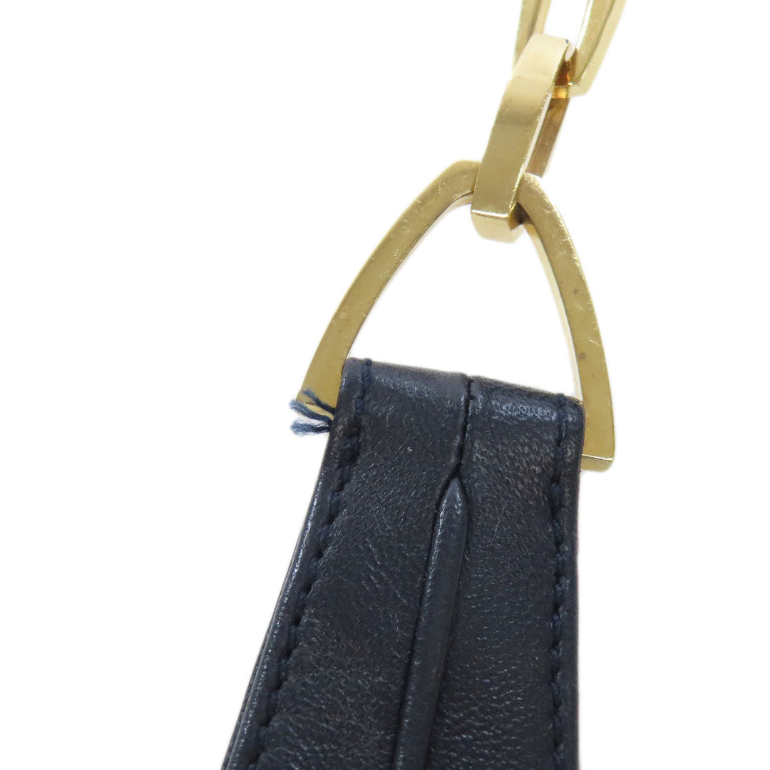 LOEWE Shoulder Bag lambskin Navy anagram Women Used Authentic
