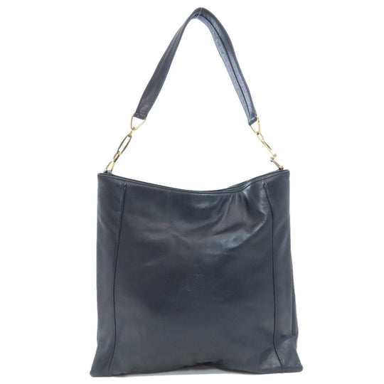 LOEWE Shoulder Bag lambskin Navy anagram Women Used Authentic