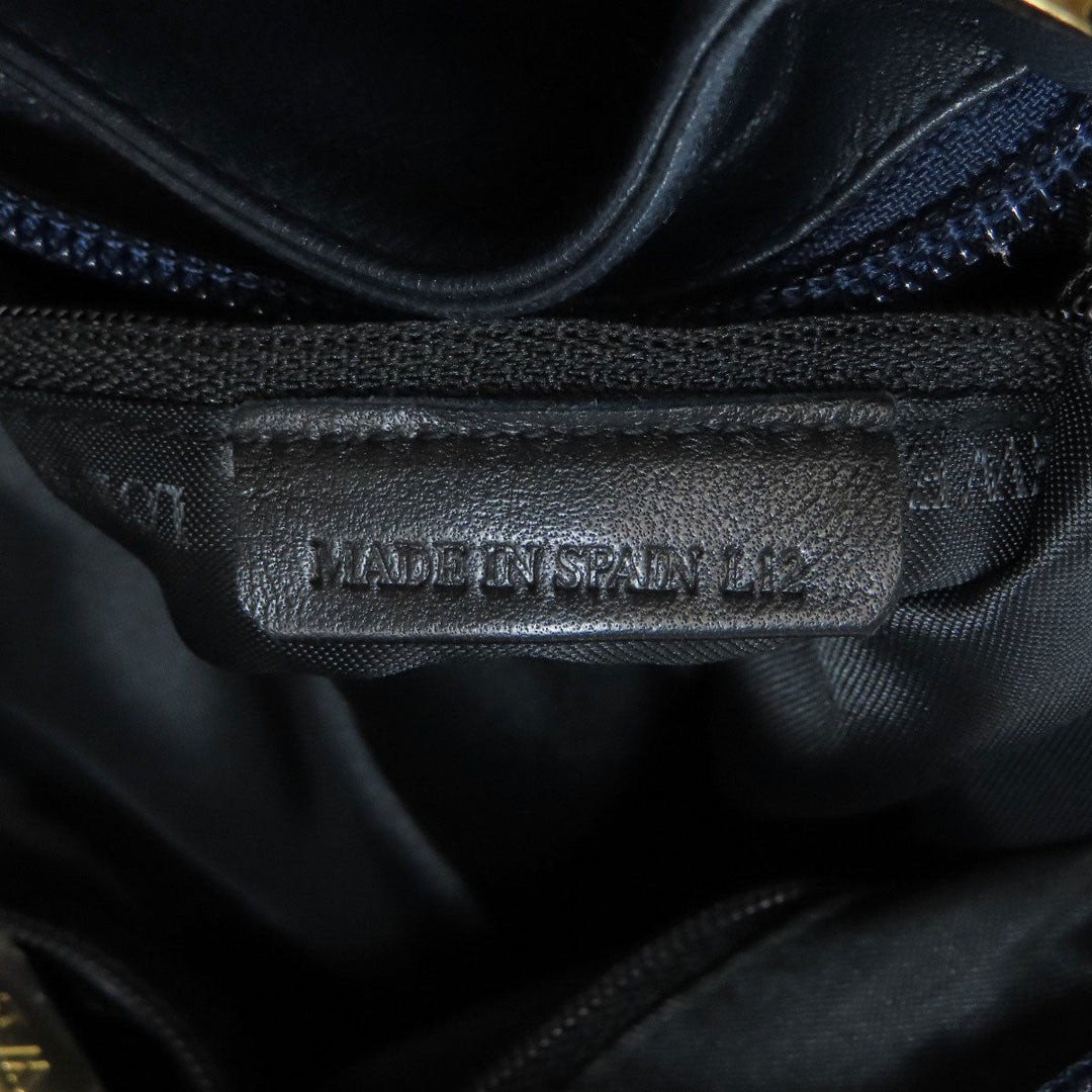 LOEWE Shoulder Bag lambskin Navy anagram Women Used Authentic