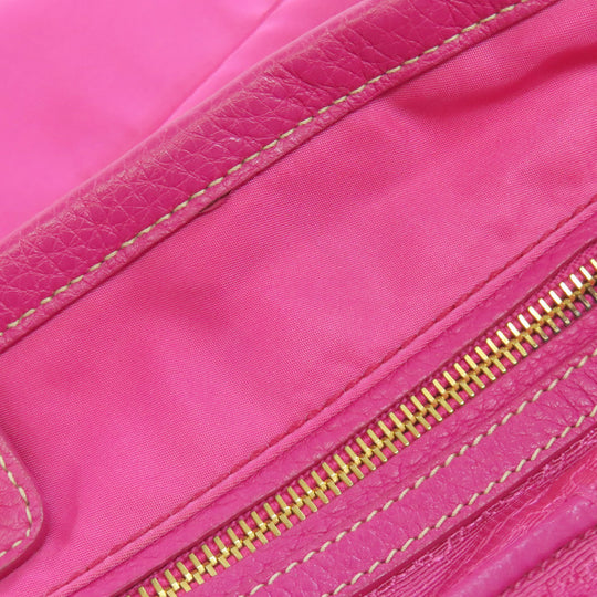 PRADA Tote Bag Nylon pink logoMetal Women Used Authentic