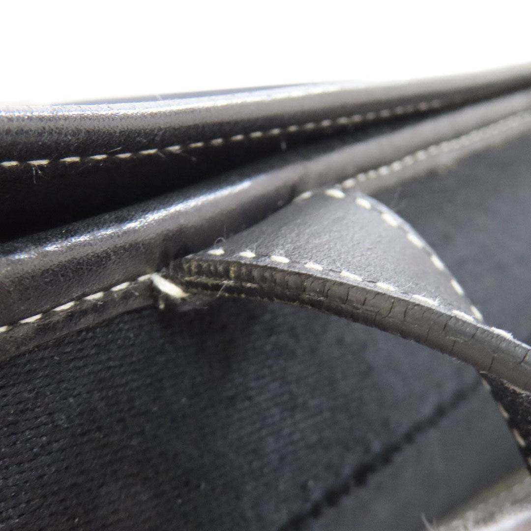 HERMES Shoulder Bag canvas black Buenaventura SilverMetal Women Used Authentic