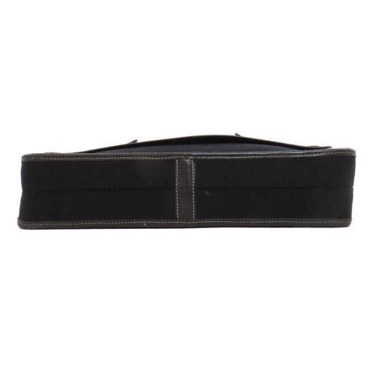 HERMES Shoulder Bag canvas black Buenaventura SilverMetal Women Used Authentic
