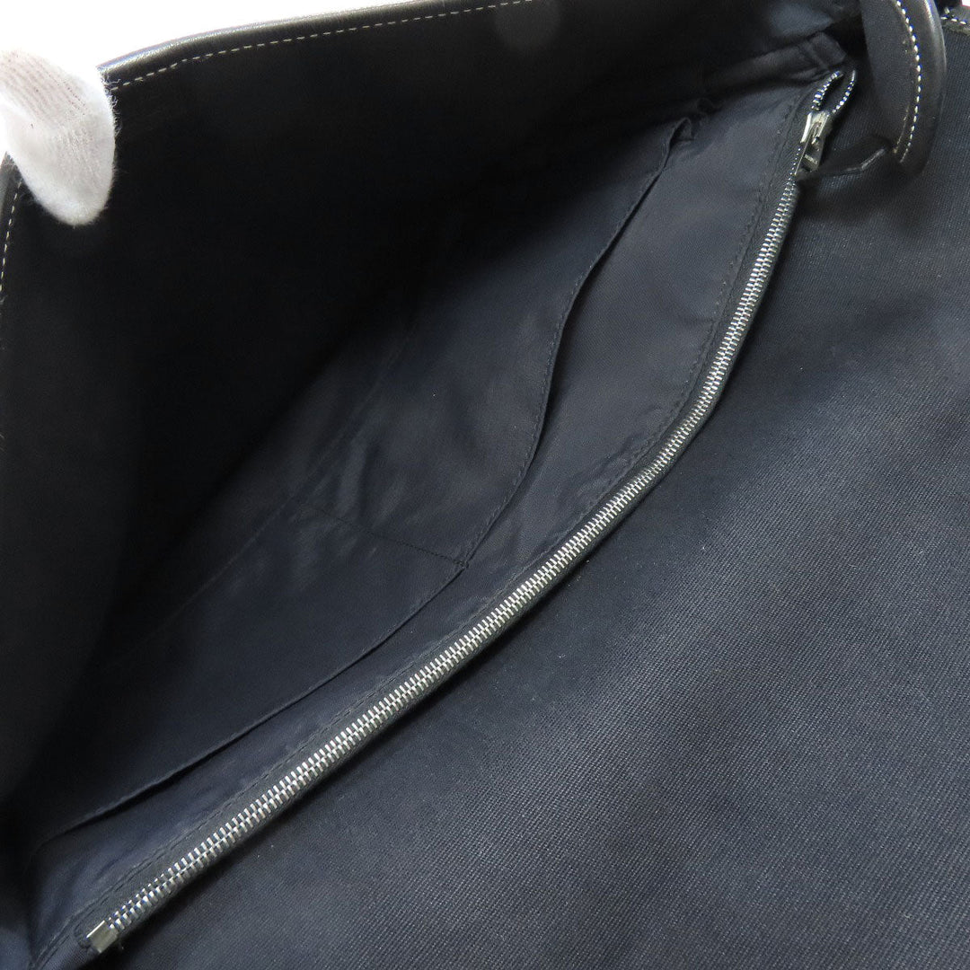 HERMES Shoulder Bag canvas black Buenaventura SilverMetal Women Used Authentic