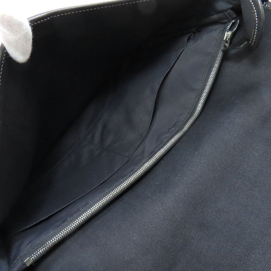 HERMES Shoulder Bag canvas black Buenaventura SilverMetal Women Used Authentic