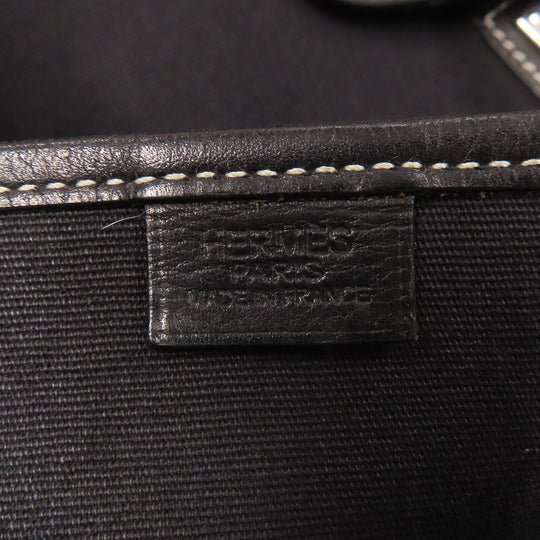 HERMES Shoulder Bag canvas black Buenaventura SilverMetal Women Used Authentic
