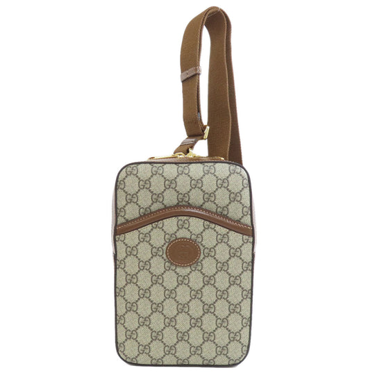 GUCCI Sling bag 696016 PVC Brown GG Supreme Women Used Authentic