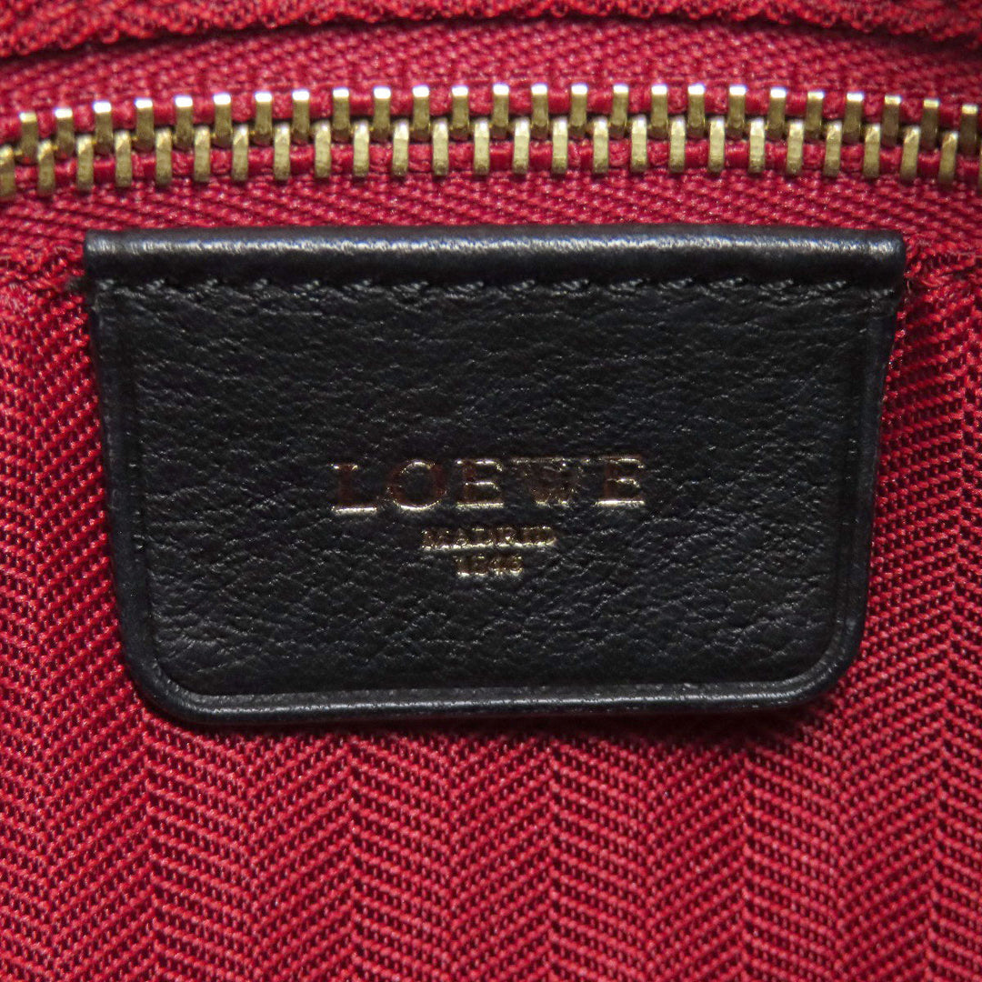 LOEWE Handbag leather black Anagram 2WAY Women Used Authentic