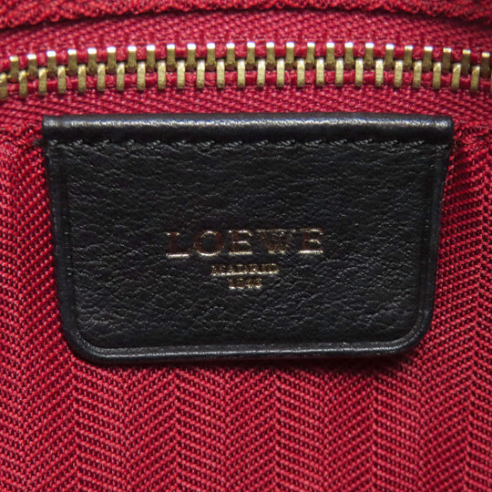 LOEWE Handbag leather black Anagram 2WAY Women Used Authentic
