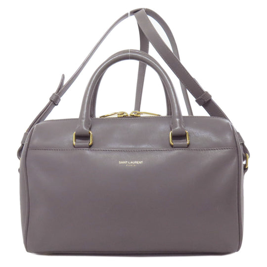 SAINT LAURENT Handbag 330958 leather gray Baby duffel 2WAY Women Used Authentic