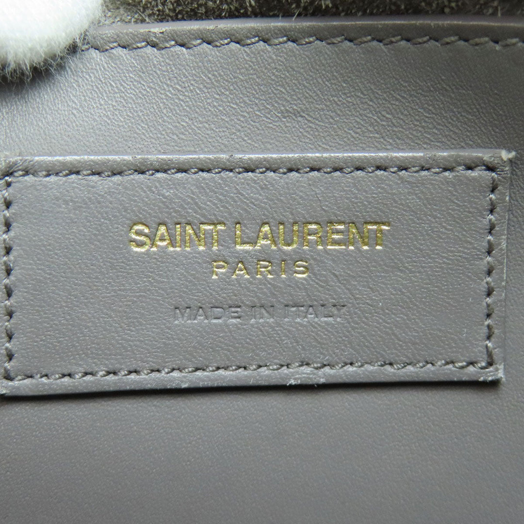 SAINT LAURENT Handbag 330958 leather gray Baby duffel 2WAY Women Used Authentic