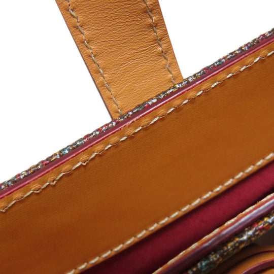 ETRO Handbag PVC Brown Paisley Pattern Women Used Authentic