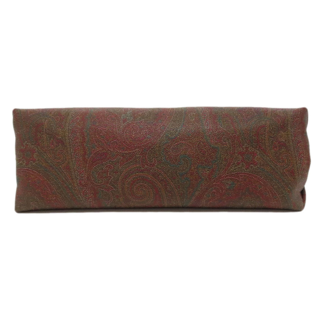 ETRO Handbag PVC Brown Paisley Pattern Women Used Authentic