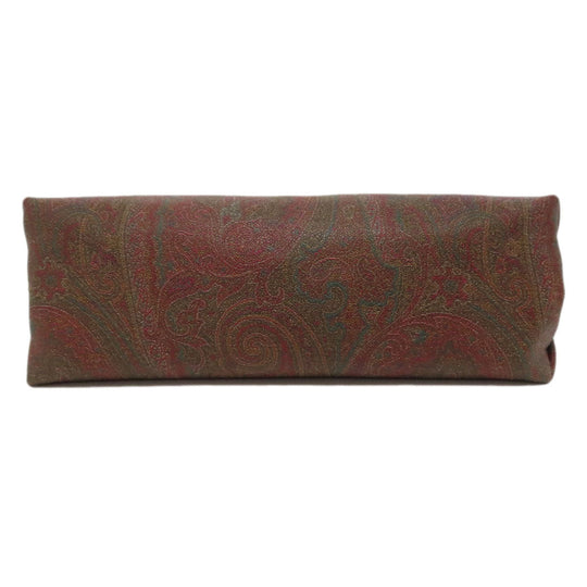 ETRO Handbag PVC Brown Paisley Pattern Women Used Authentic