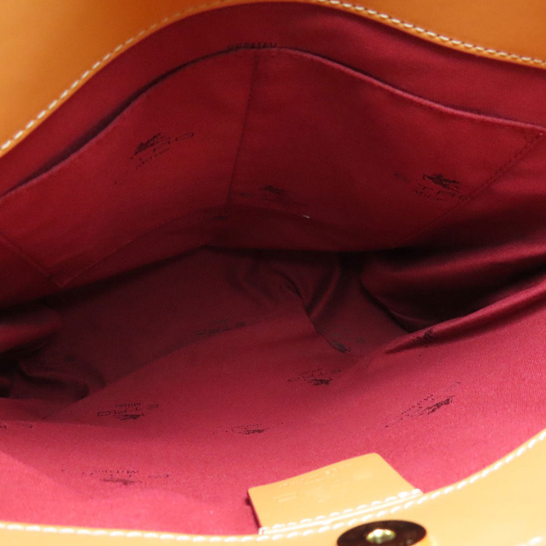ETRO Handbag PVC Brown Paisley Pattern Women Used Authentic
