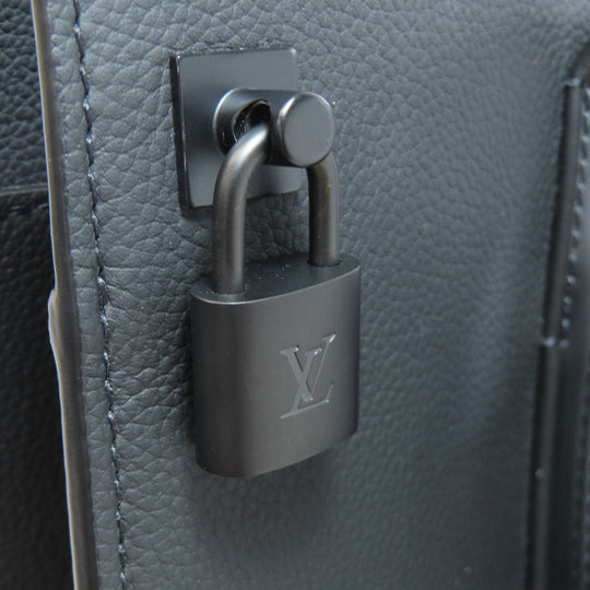 LOUIS VUITTON Tote Bag M57308 Grain Calfskin Leather black Aerogram Takeoff Tote Women Used Authentic