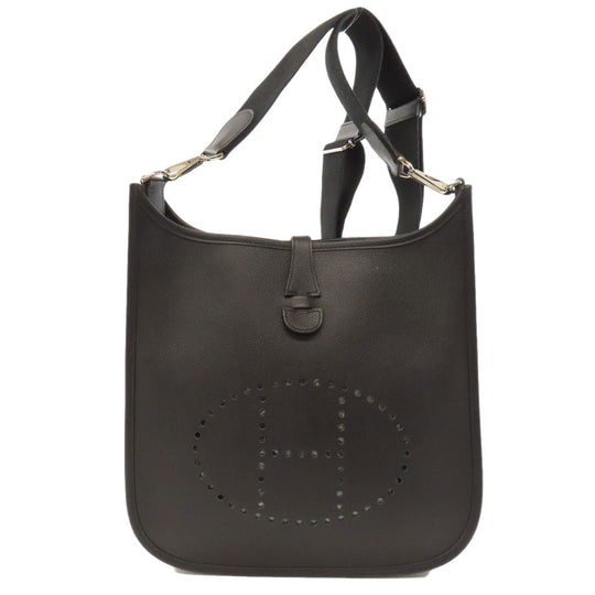 HERMES Shoulder Bag Epsom black Evelyn 3 PM SilverMetal Women Used Authentic