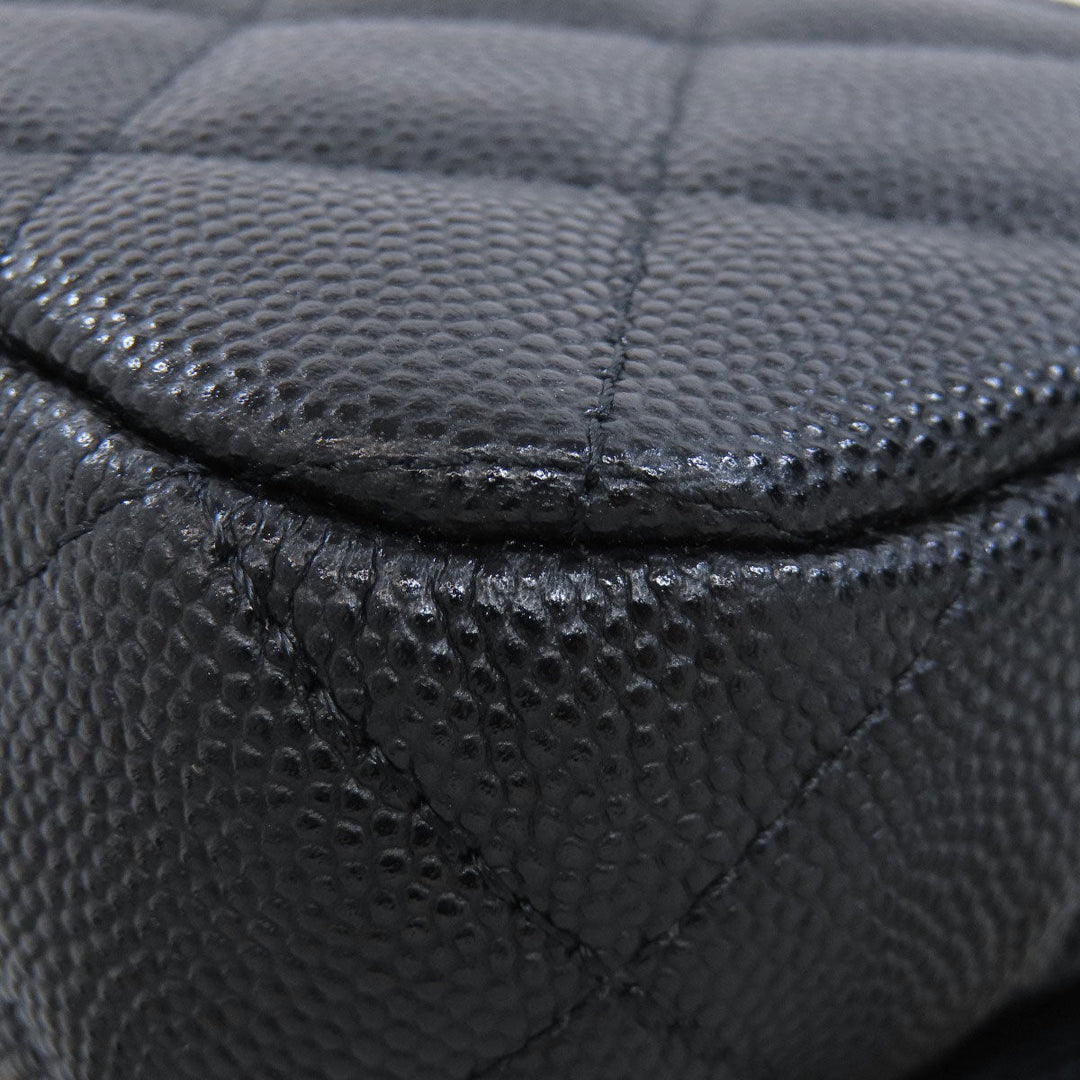 CHANEL Shoulder Bag Grained Calfskin Skin black ChainShoulder Matelasse Gold Metal