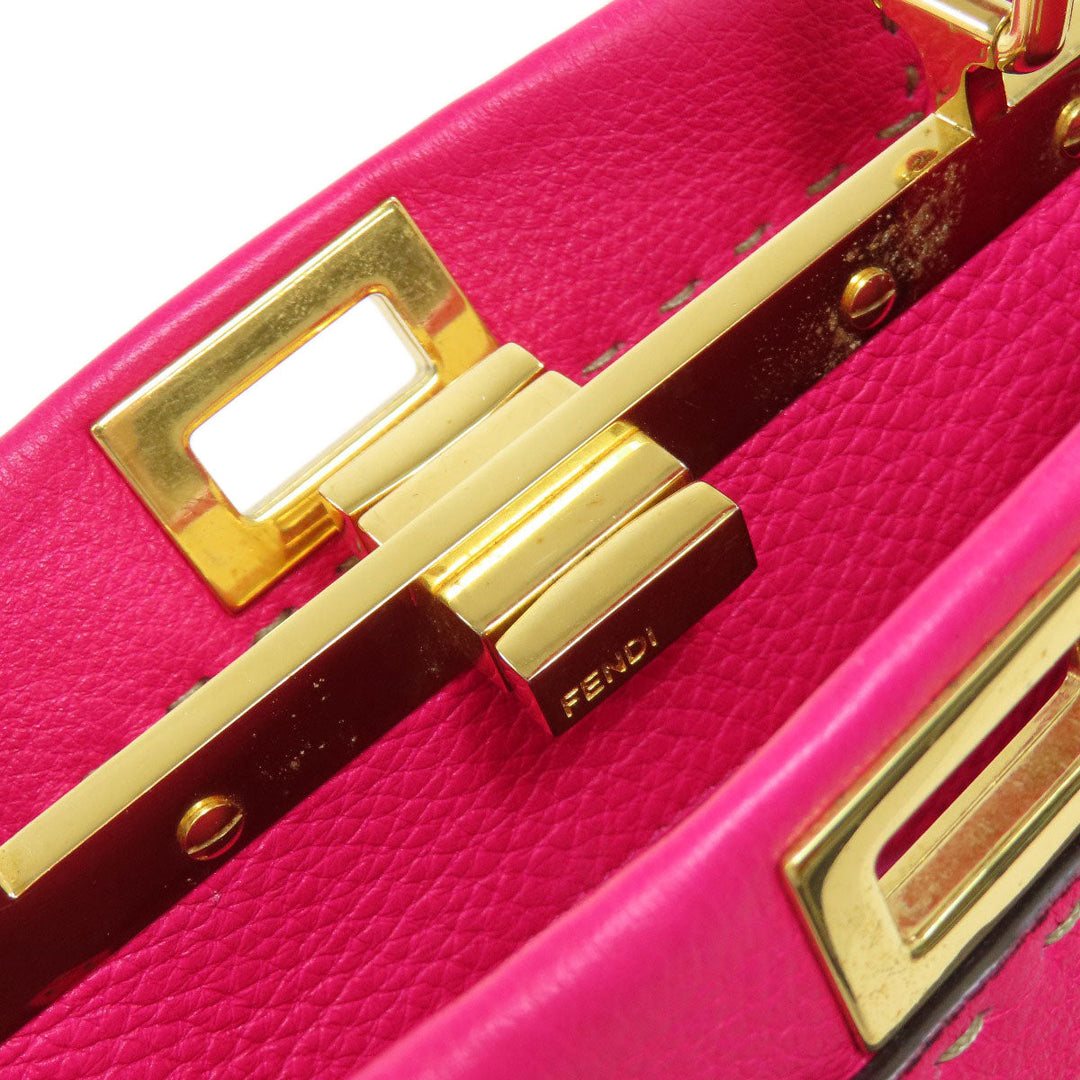 FENDI Handbag Calfskin pink Peekaboo Mini Selleria 2WAY Women Used Authentic