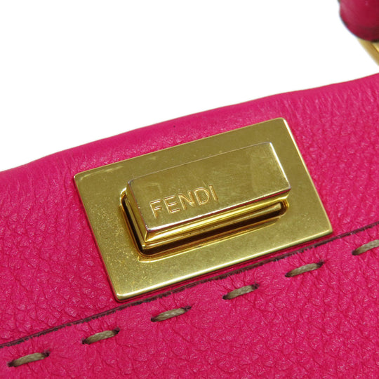 FENDI Handbag Calfskin pink Peekaboo Mini Selleria 2WAY Women Used Authentic