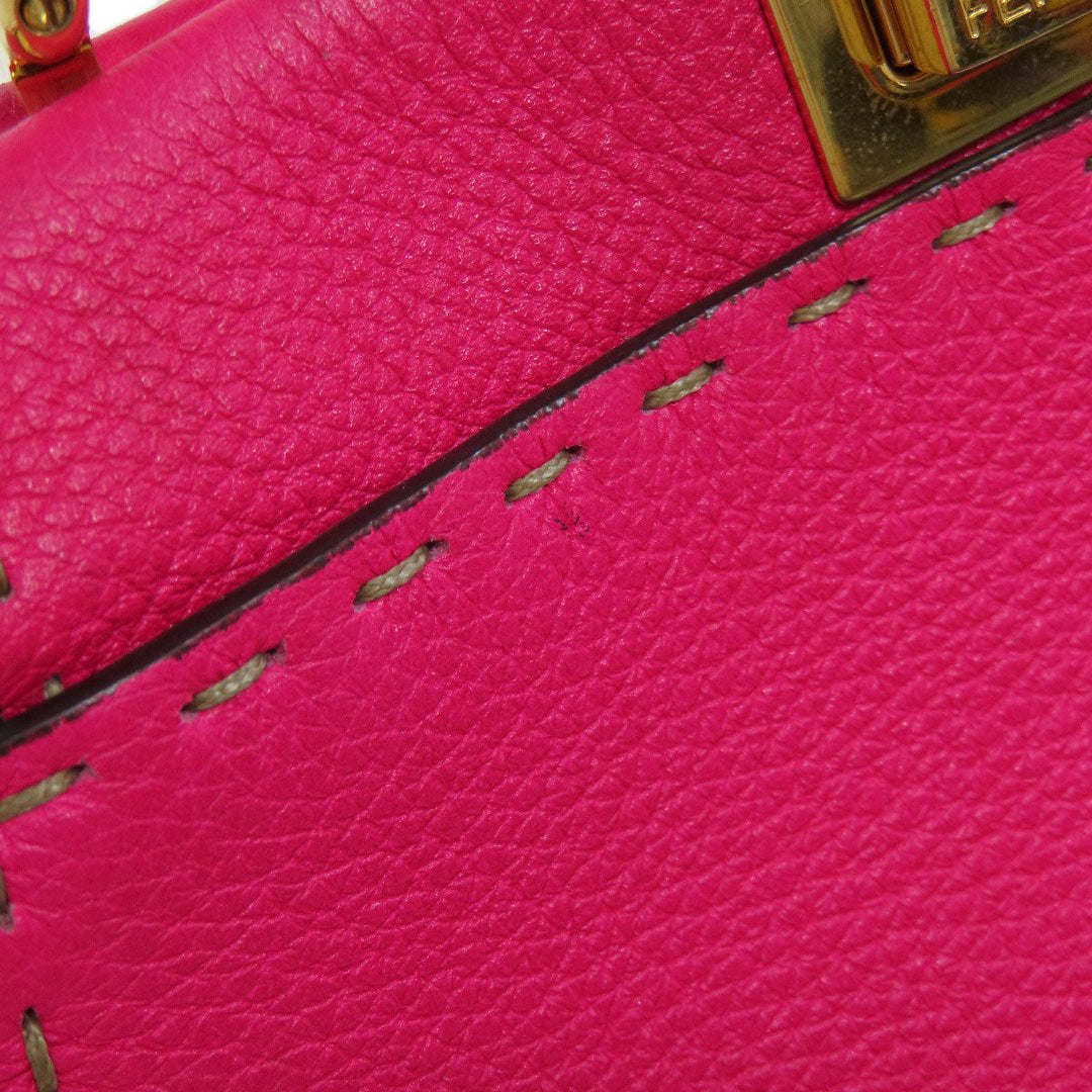 FENDI Handbag Calfskin pink Peekaboo Mini Selleria 2WAY Women Used Authentic