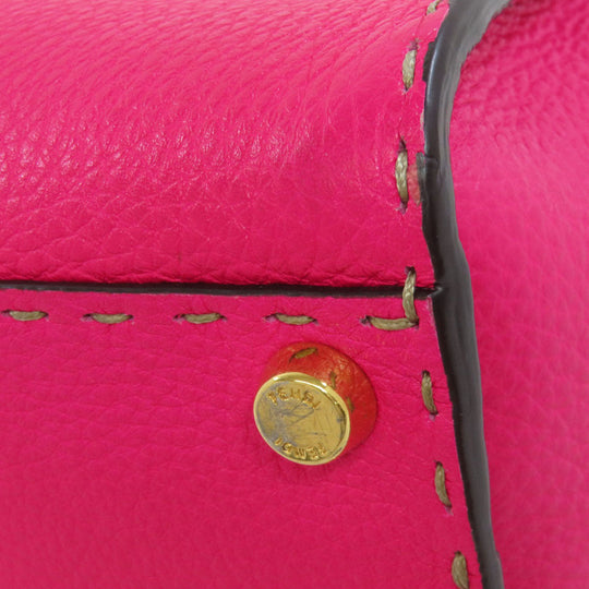FENDI Handbag Calfskin pink Peekaboo Mini Selleria 2WAY Women Used Authentic
