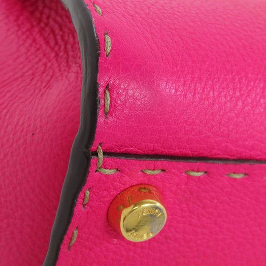 FENDI Handbag Calfskin pink Peekaboo Mini Selleria 2WAY Women Used Authentic