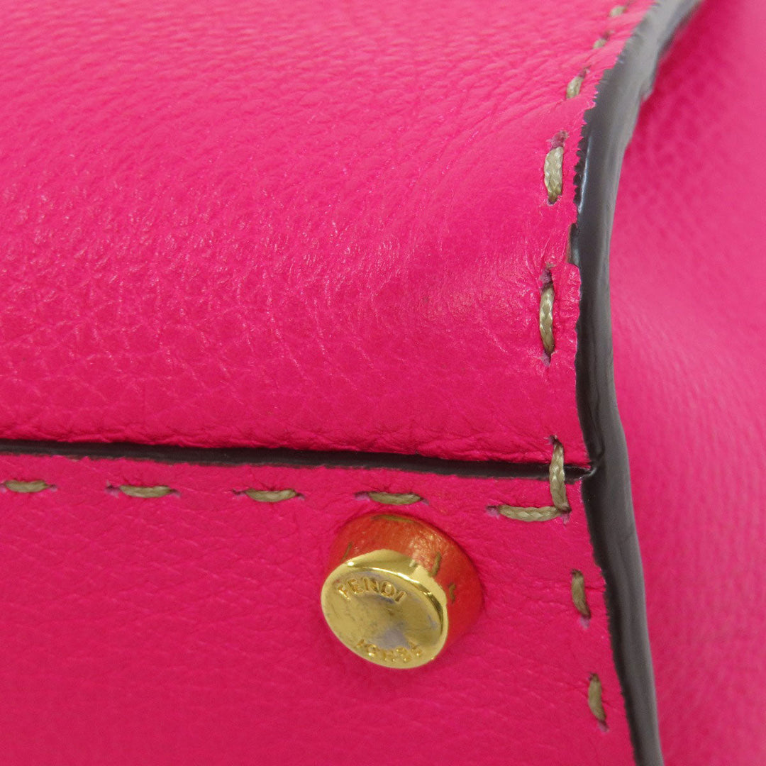 FENDI Handbag Calfskin pink Peekaboo Mini Selleria 2WAY Women Used Authentic