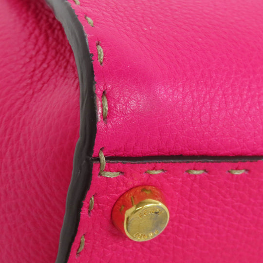 FENDI Handbag Calfskin pink Peekaboo Mini Selleria 2WAY Women Used Authentic