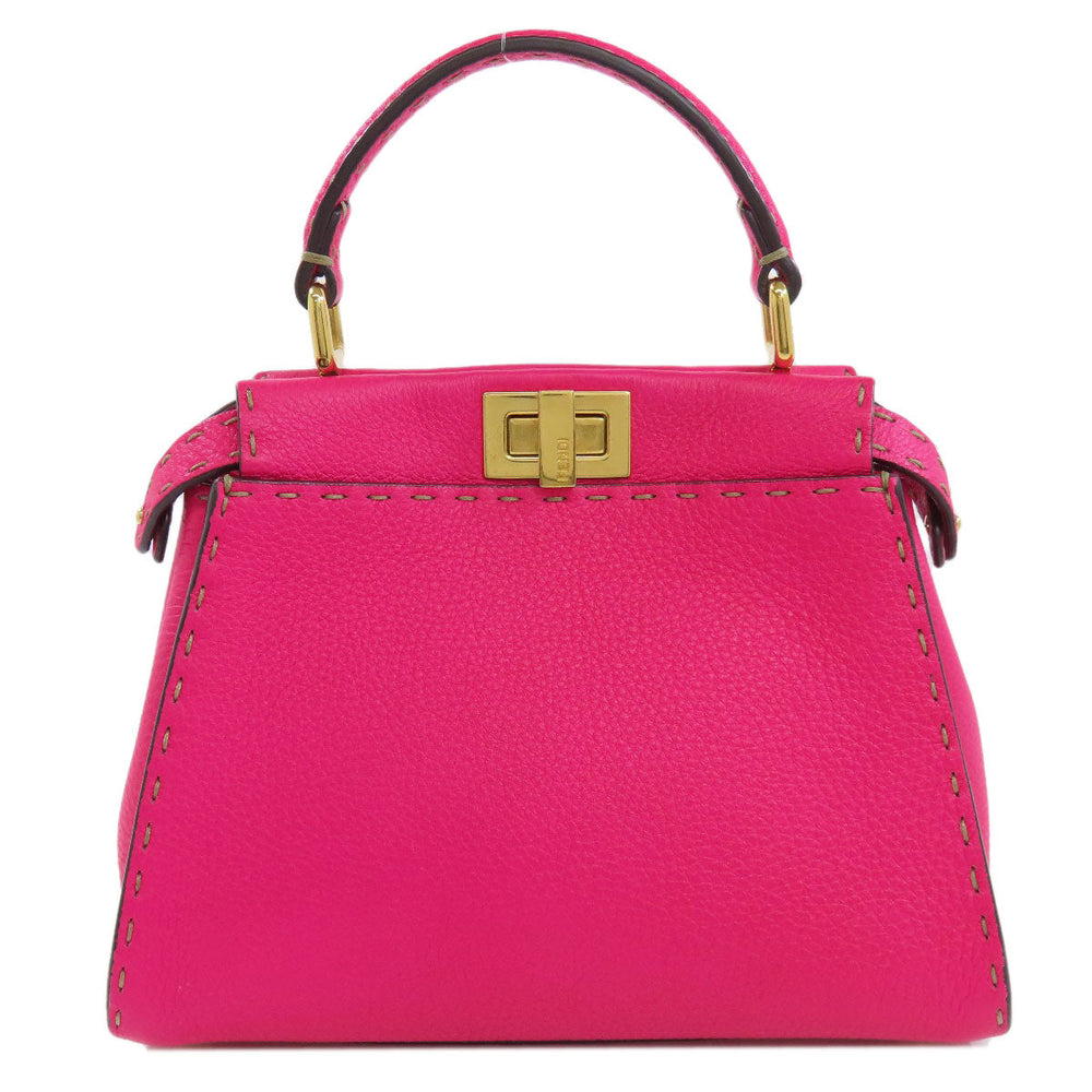 FENDI Handbag Calfskin pink Peekaboo Mini Selleria 2WAY Women Used Authentic