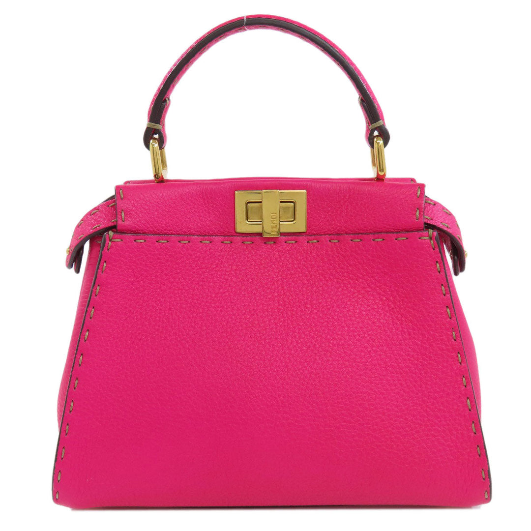 FENDI Handbag Calfskin pink Peekaboo Mini Selleria 2WAY Women Used Authentic
