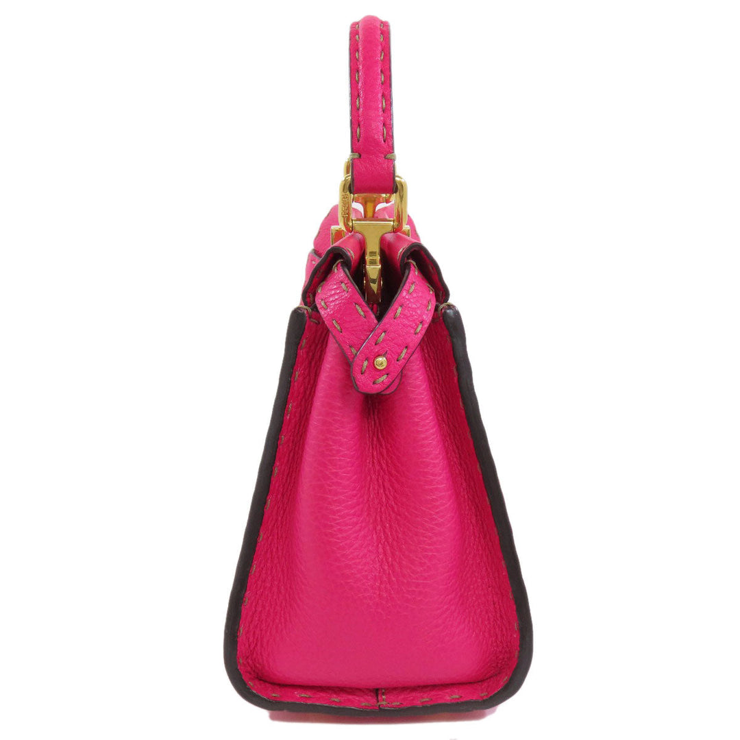 FENDI Handbag Calfskin pink Peekaboo Mini Selleria 2WAY Women Used Authentic