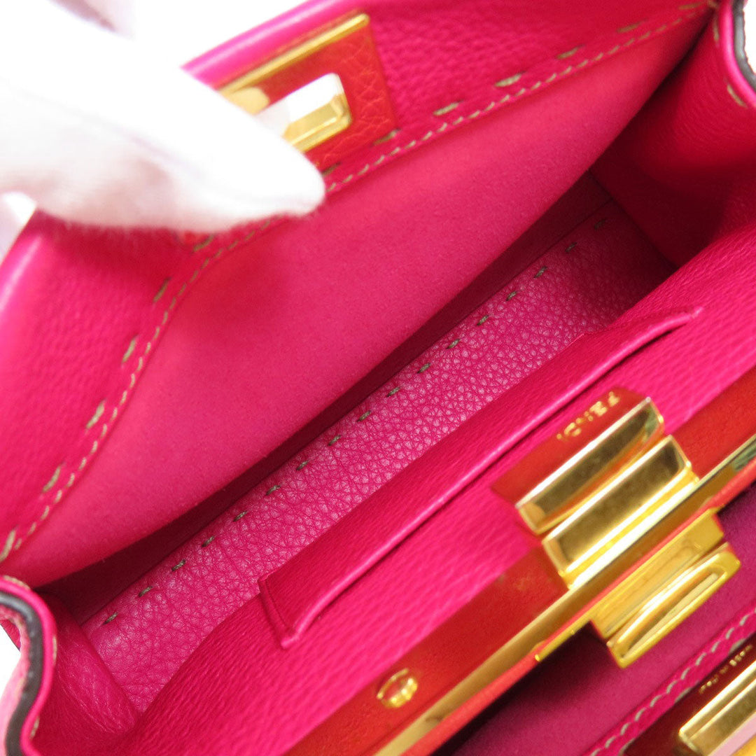 FENDI Handbag Calfskin pink Peekaboo Mini Selleria 2WAY Women Used Authentic